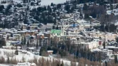 Snowy view across the mountain landscape of Cortina d'Ampezzo