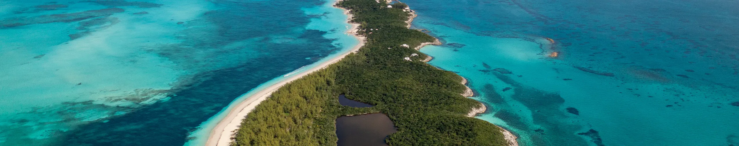 Blue seas at Rose Island in the Bahamas. 