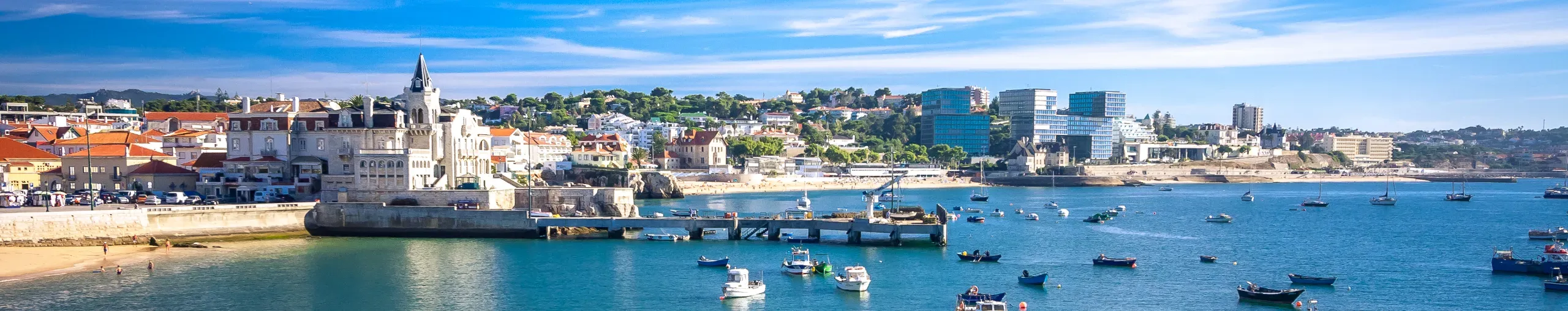 Seaside view of Cascais city, Portugal, in summer. 