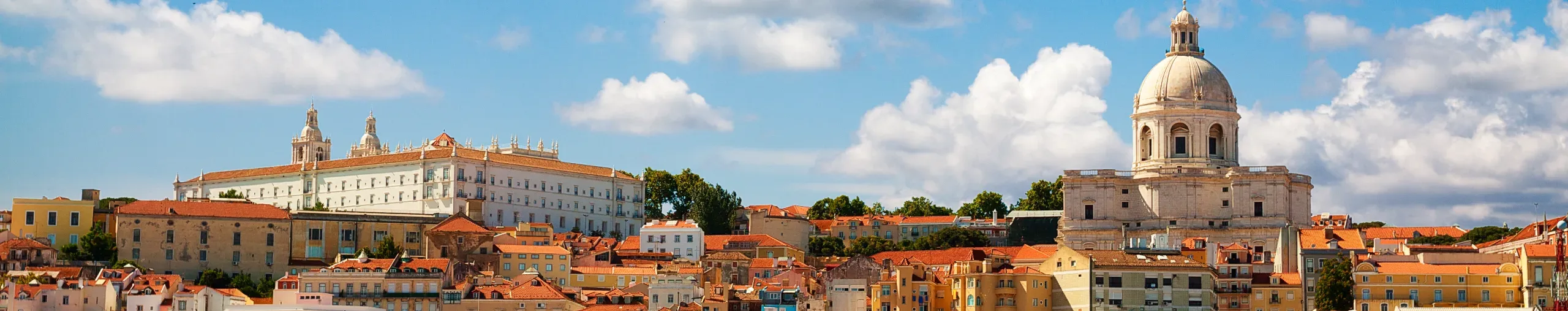 Beautiful view of Lisbon from the Tagus river. 