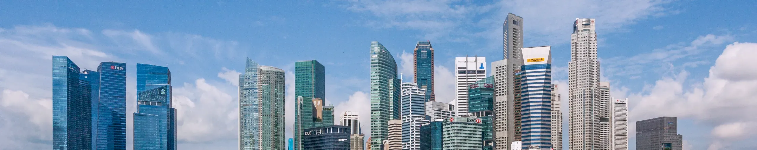 The Singapore skyline from the marina. 