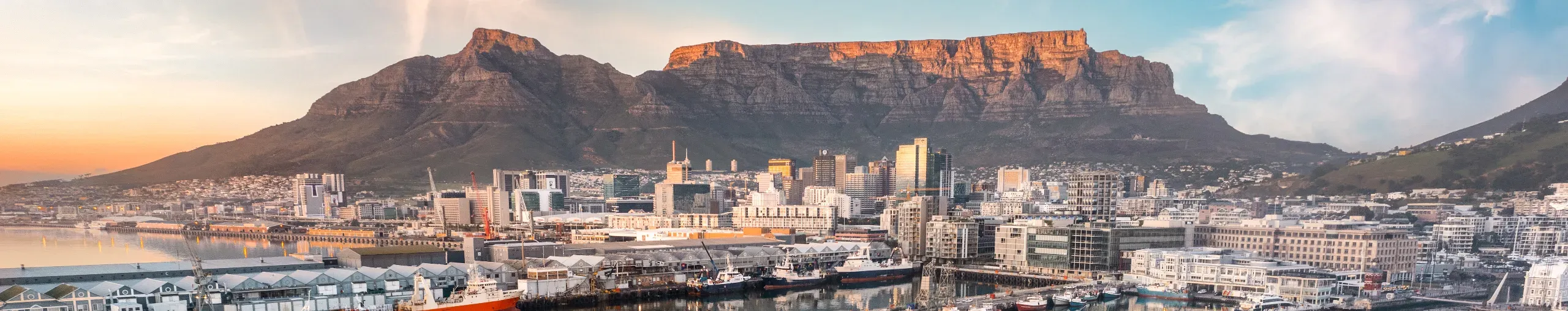 Waterfront area and Table Mountain, Cape Town, South Africa. 