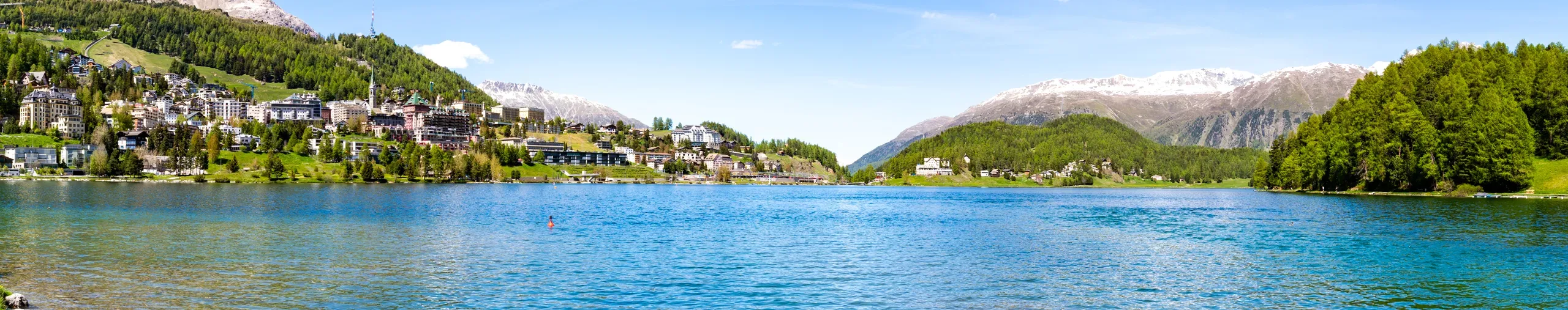 The village of Saint Moritz in the sunshine. 