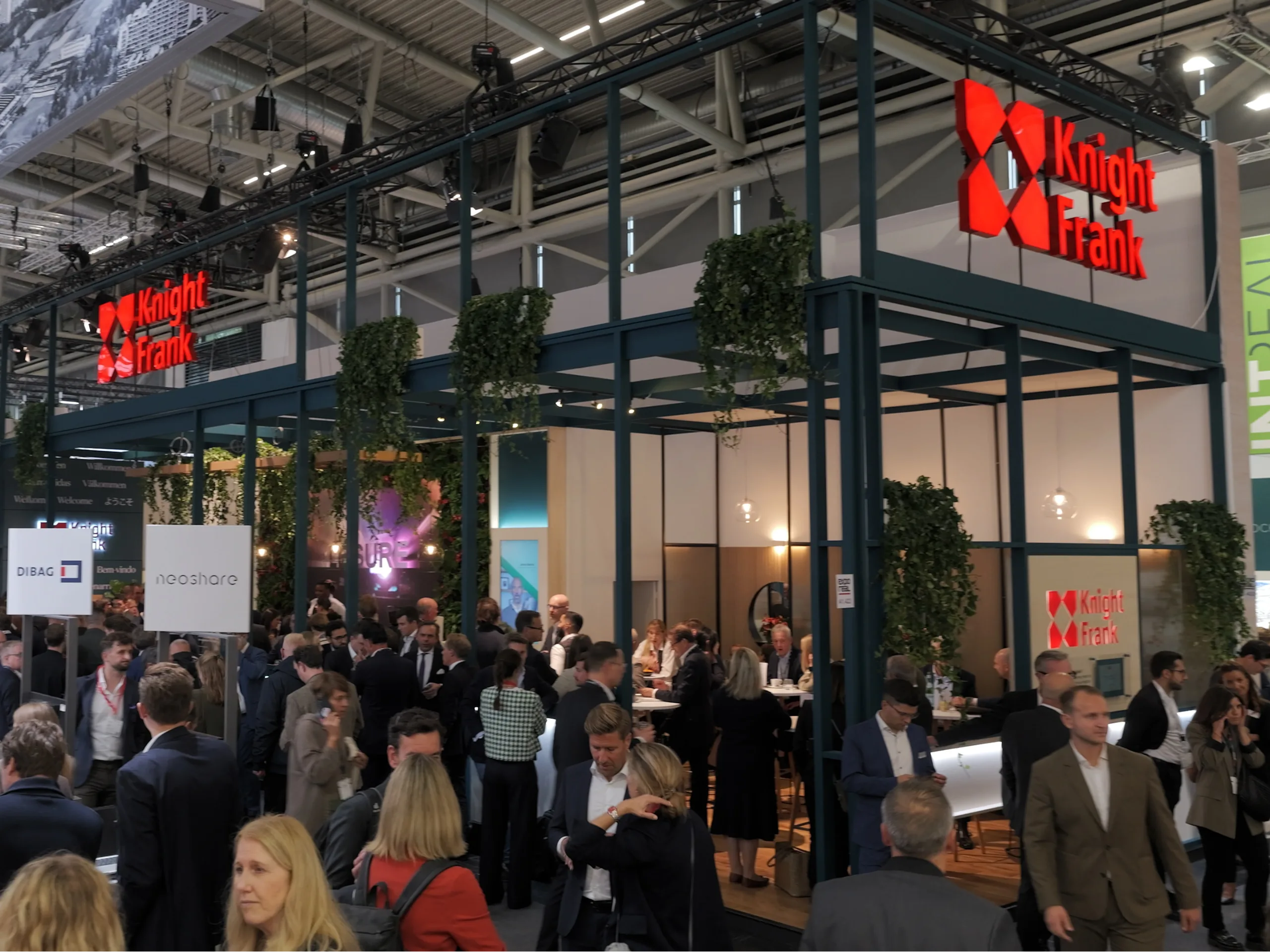 Crowd milling around the Knight Frank stand at Expo Real